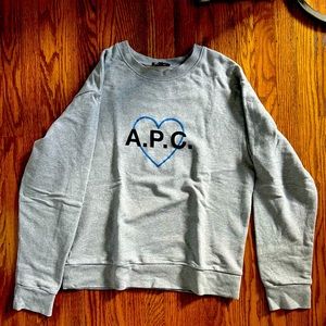 APC USA Men’s Women’s crewneck, French terry cloth all cotton. Very comfy.